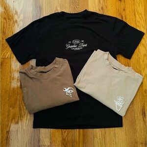 Men’s PacSun Black, tan and Brown Short Sleeve Tees - Sz. Small
